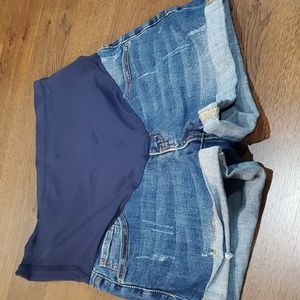 Maternity denim shorts